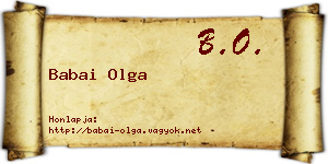 Babai Olga névjegykártya